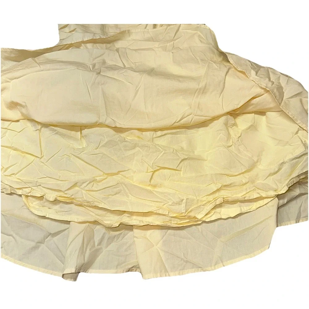 Abercrombie Fitch Emerson Yellow‎ Poplin Puff Sleeve Mini Milkmaid Dress Women S